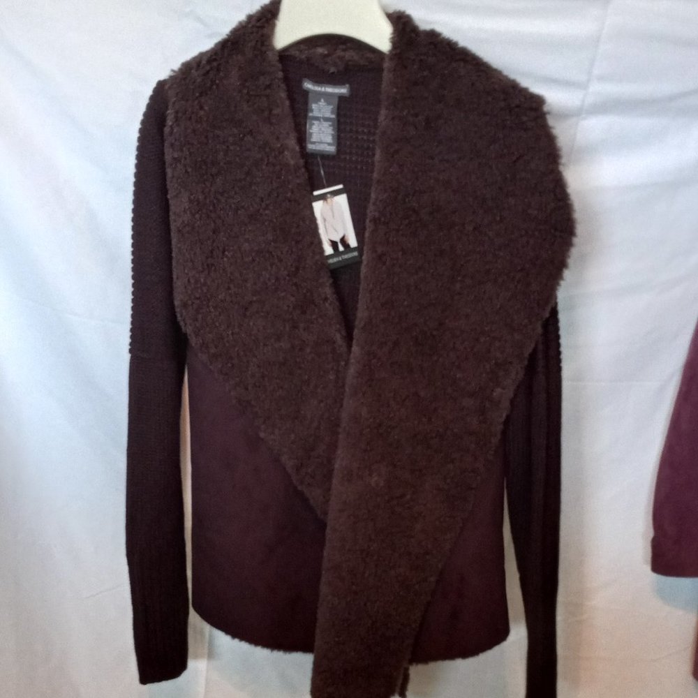 Chelsea & Theodore Faux Fur Cardigan
